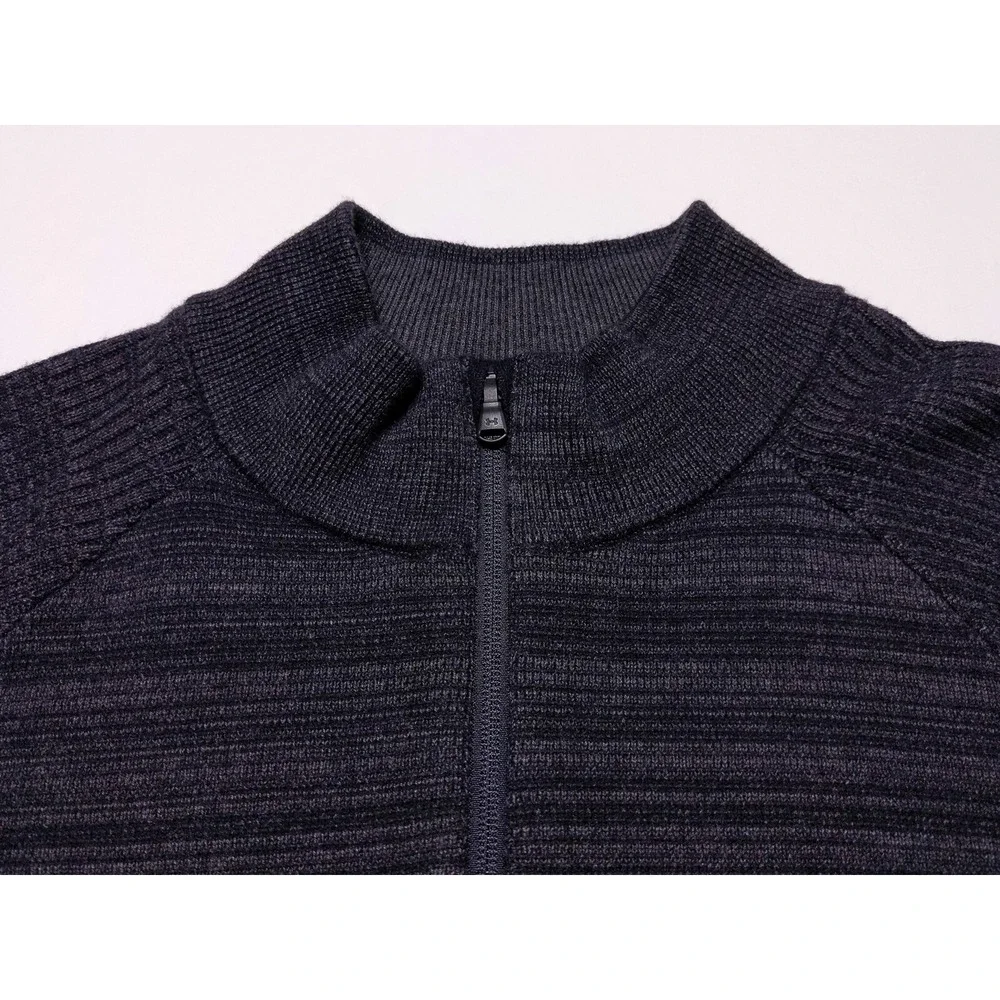 UNDER ARMOUR Threadborne Zip‎ Sweater 1326452 Wool Blend Charcoal Black XXL 2XL